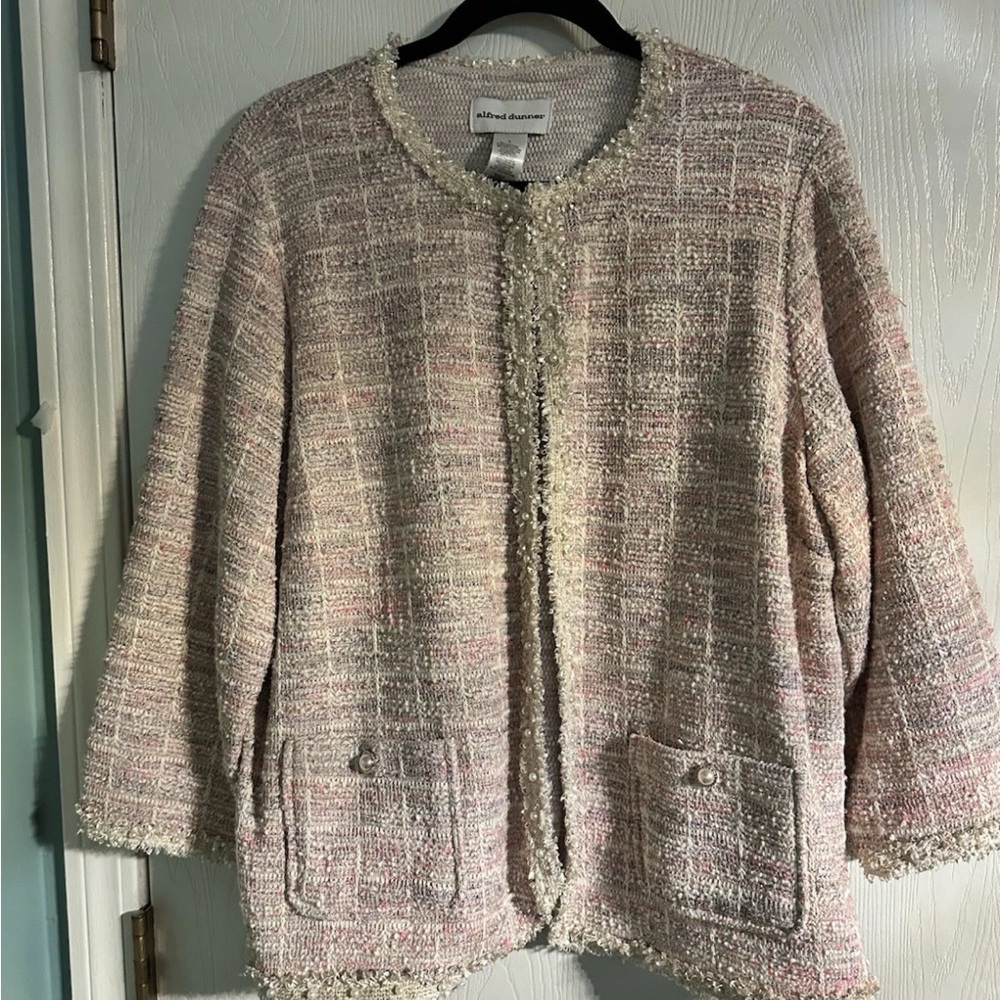 Alfred Dunner Cream Textured Blazer